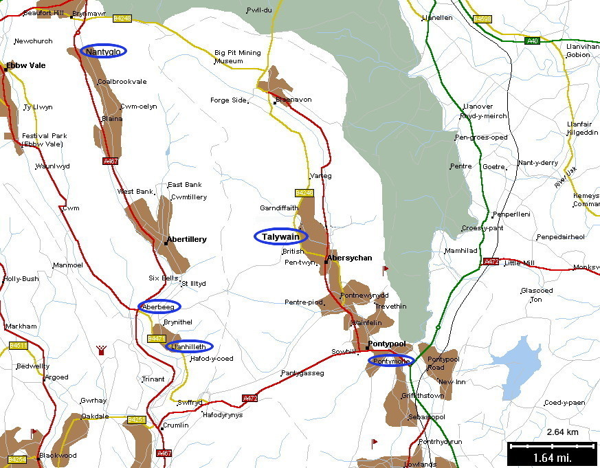 {map of Abersychan}