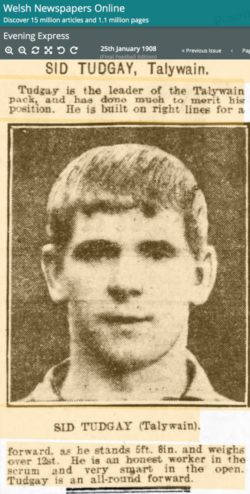 Sid Tudgay 1908