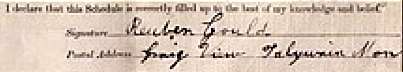Reuben Gould signature 1911 census